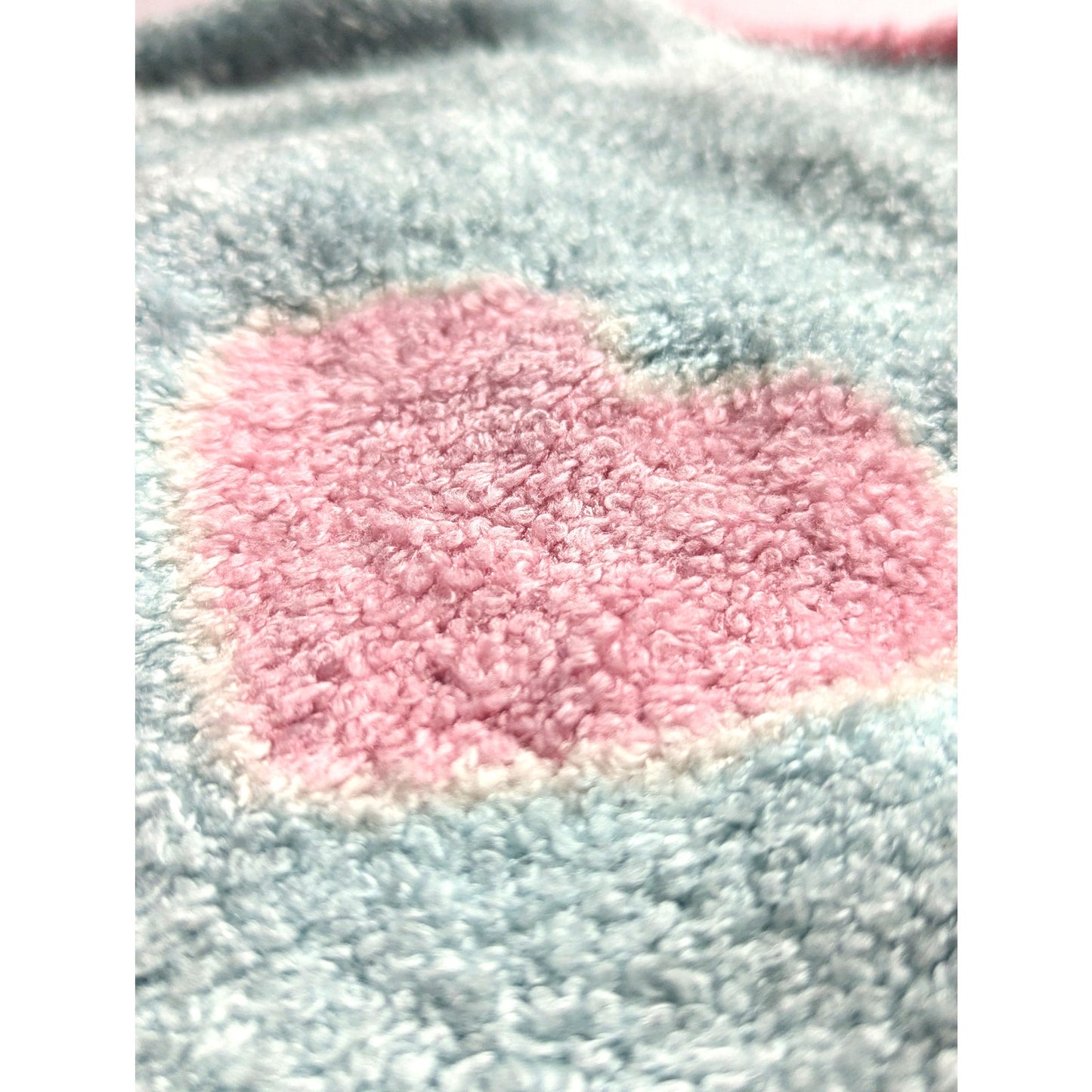 Hartstrings Vintage 1990s Light Blue Chenille Pink Heart Sweater | Baby Size 24M