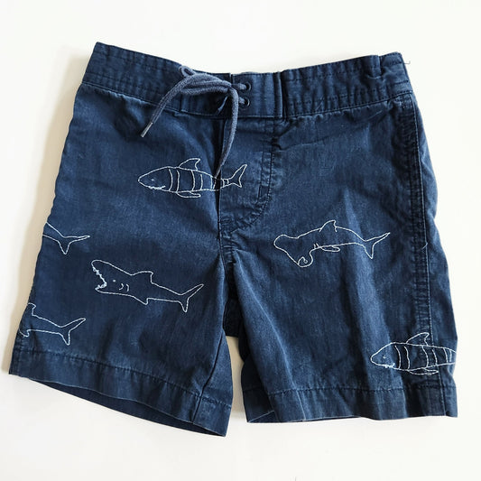 Gymboree Vintage Y2K Infant Shark Embroidered Blue Shorts Size 3-6 Months