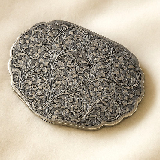 1920s Antique .800  Art Nouveau Silver Compact with Mirror