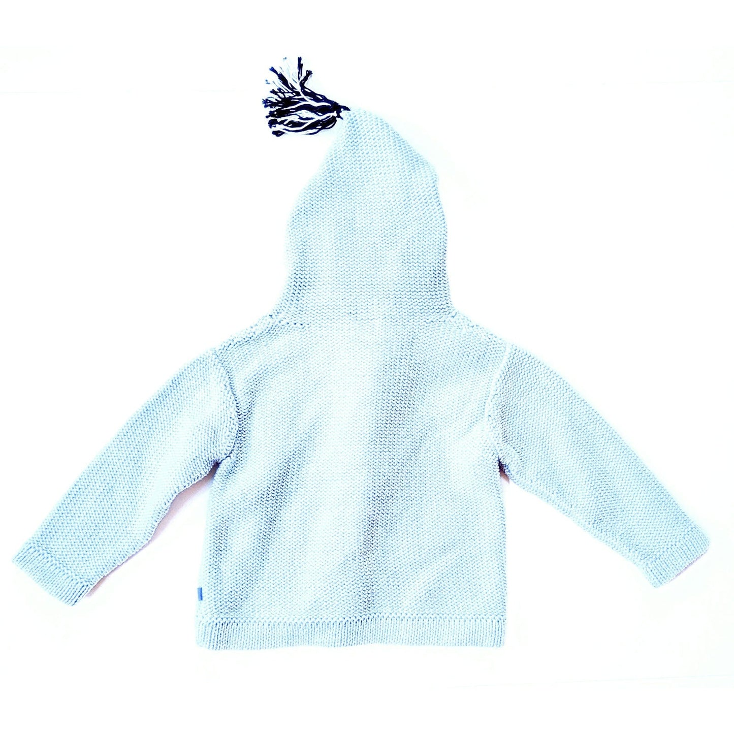 Bella Bliss Baby Blue Hooded Knit Cardigan w/ Pom Pom Buttons & Tassel | Size 18M | NWT