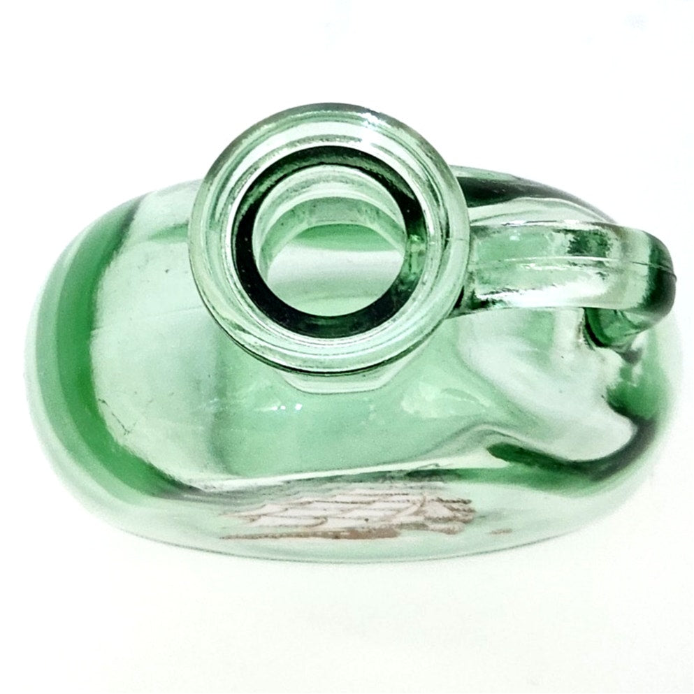 MCM Vintage Old Fitzgerald Green Glass Flagship Decanter Bottle – Tall Ship Design – Collectible Nautical Barware