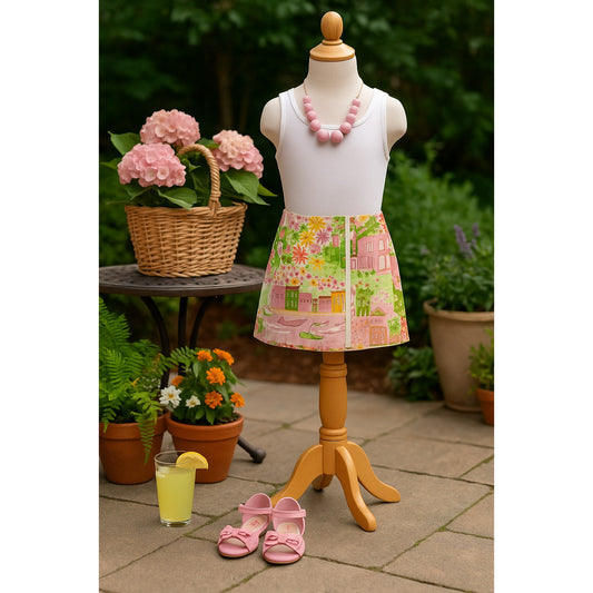 Lilly Pulitzer Vintage 2005 White Label Skort – Girls Size 7 – Mediterranean Riviera Print, Y2K Preppy Coastal Resortwear