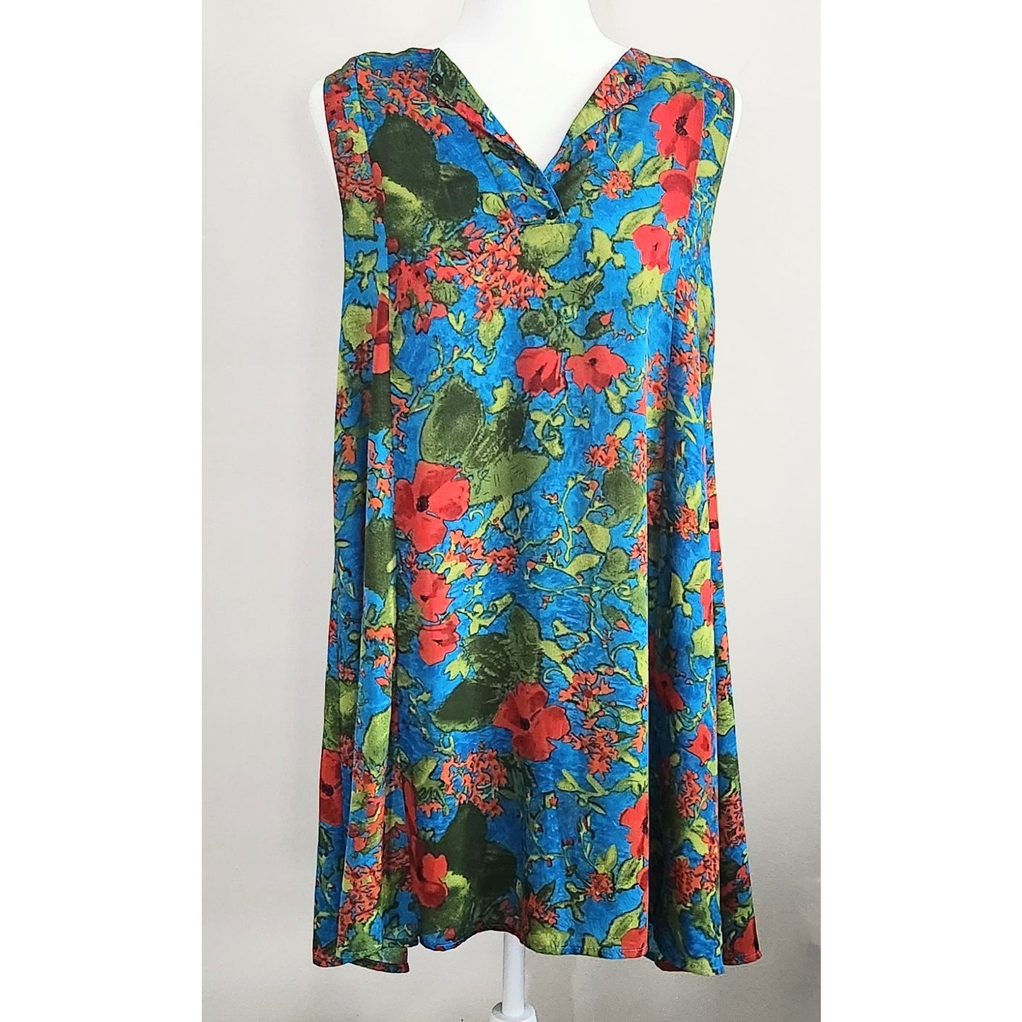 Philosophy Blue Floral Sleeveless Swing Dress – Women Size Small