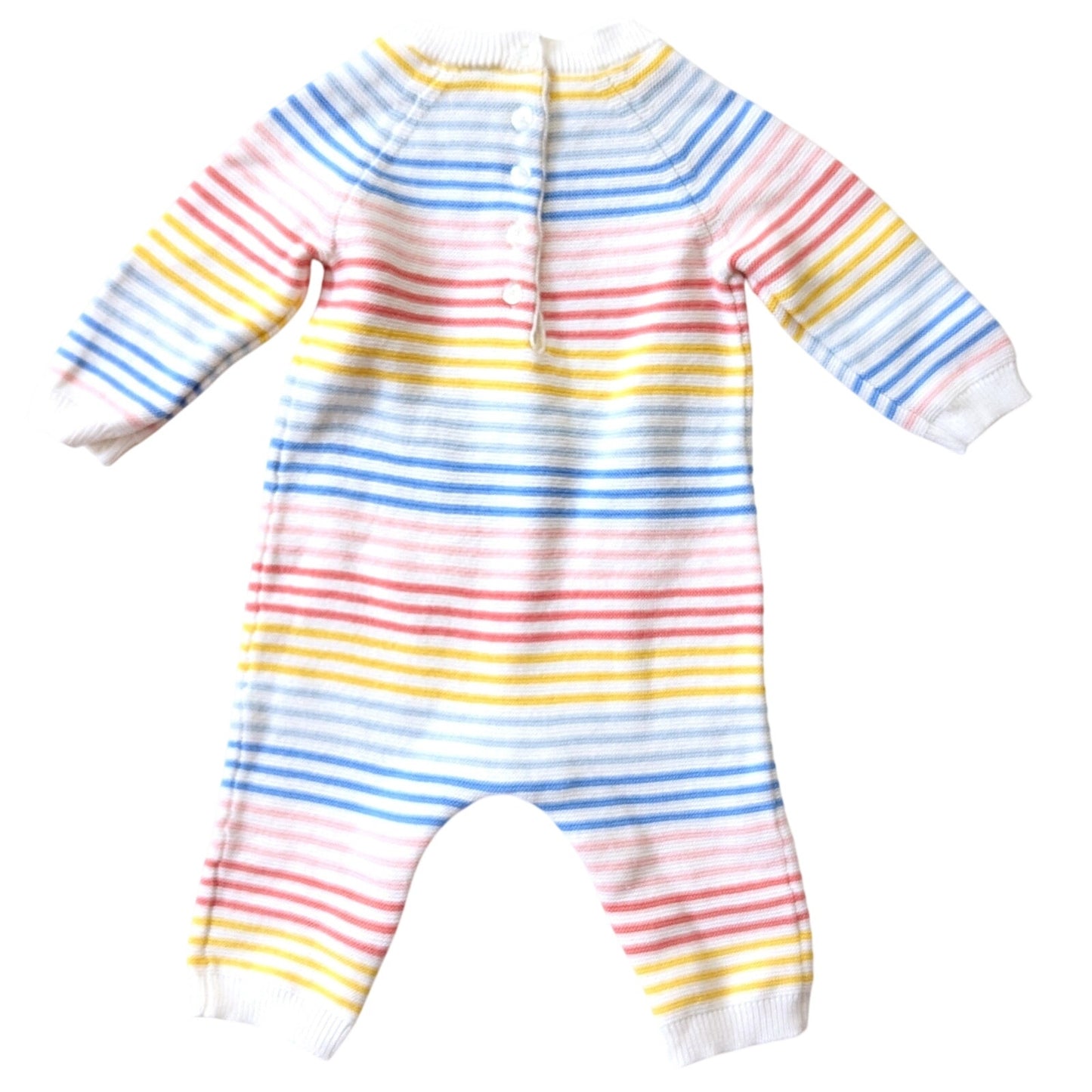 Little Me Unisex Baby Sweater Knit Bodysuit – Rainbow Striped – Size 6 Months