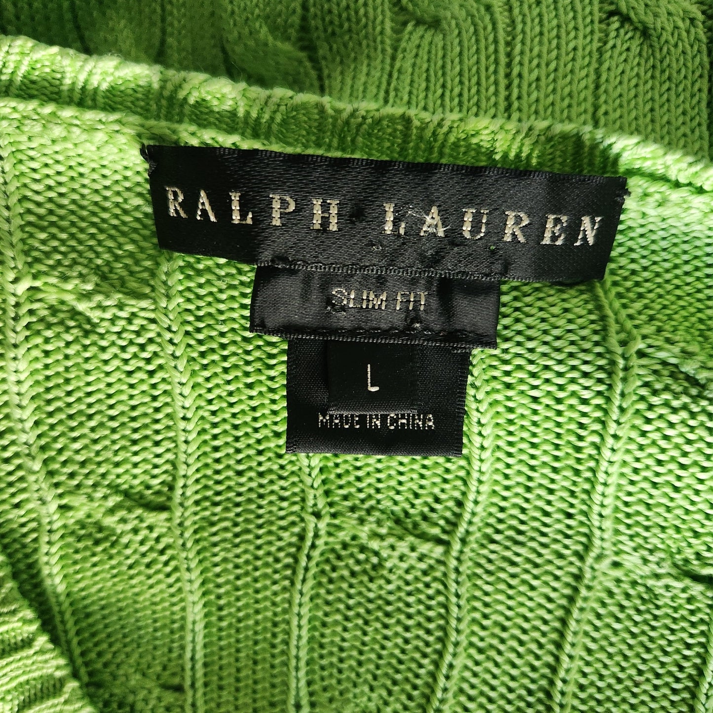 100% Silk Cable Knit V-Neck Sweater | Women's L | Slim Fit