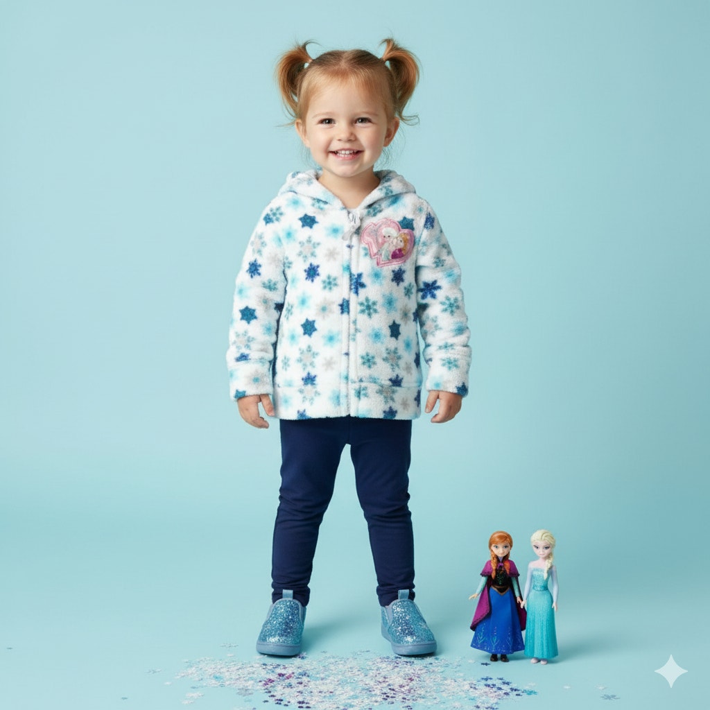 ❄️ Disney Frozen Elsa & Anna Fleece Hoodie Jacket | Toddler Girls Size 2T ❄️