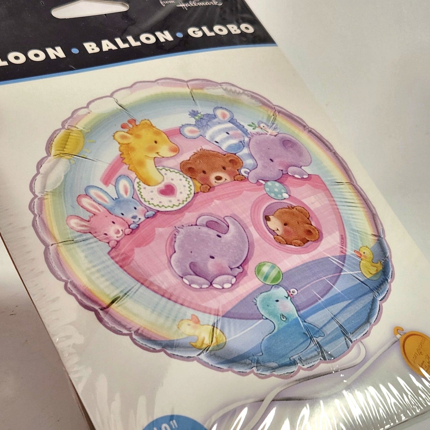 Vintage Hallmark 18” Mylar Balloon • Rainbow Pastel Noah’s Ark Animals • New Sealed