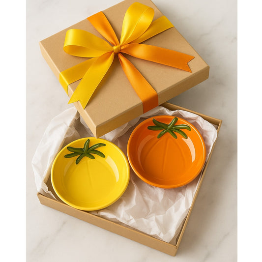 🍅 Williams Sonoma Vintage 2000s Heirloom Tomato Appetizer Dip Bowls – Set of 2 (Orange & Yellow) | Home