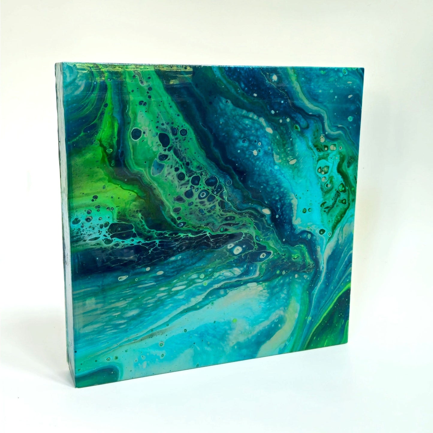 Original Hand-Poured Acrylic Abstract Painting on Canvas