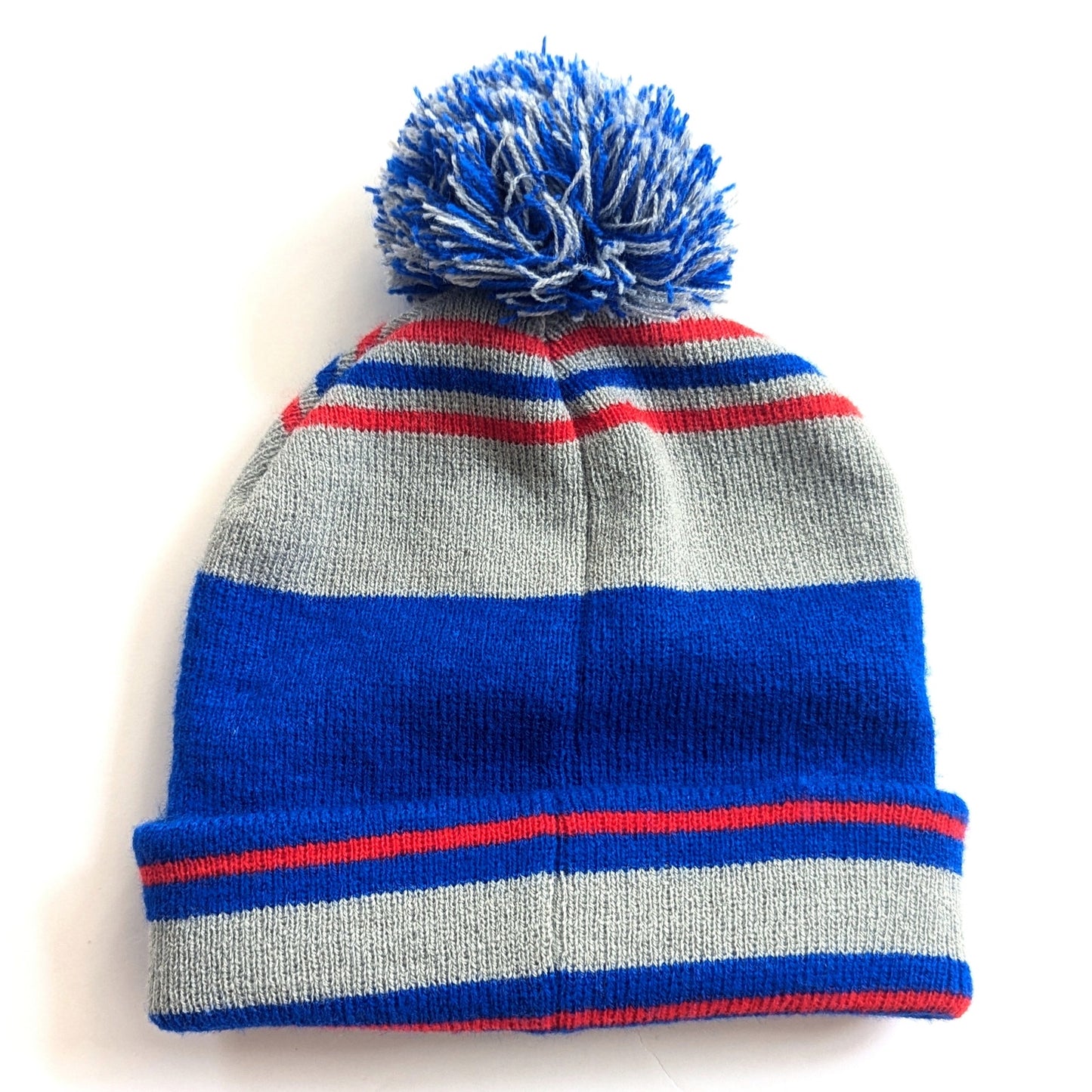 Nickelodeon Paw Patrol Toddler Winter Beanie Hat – Pom Pom Blue, Red & Gray Stripes