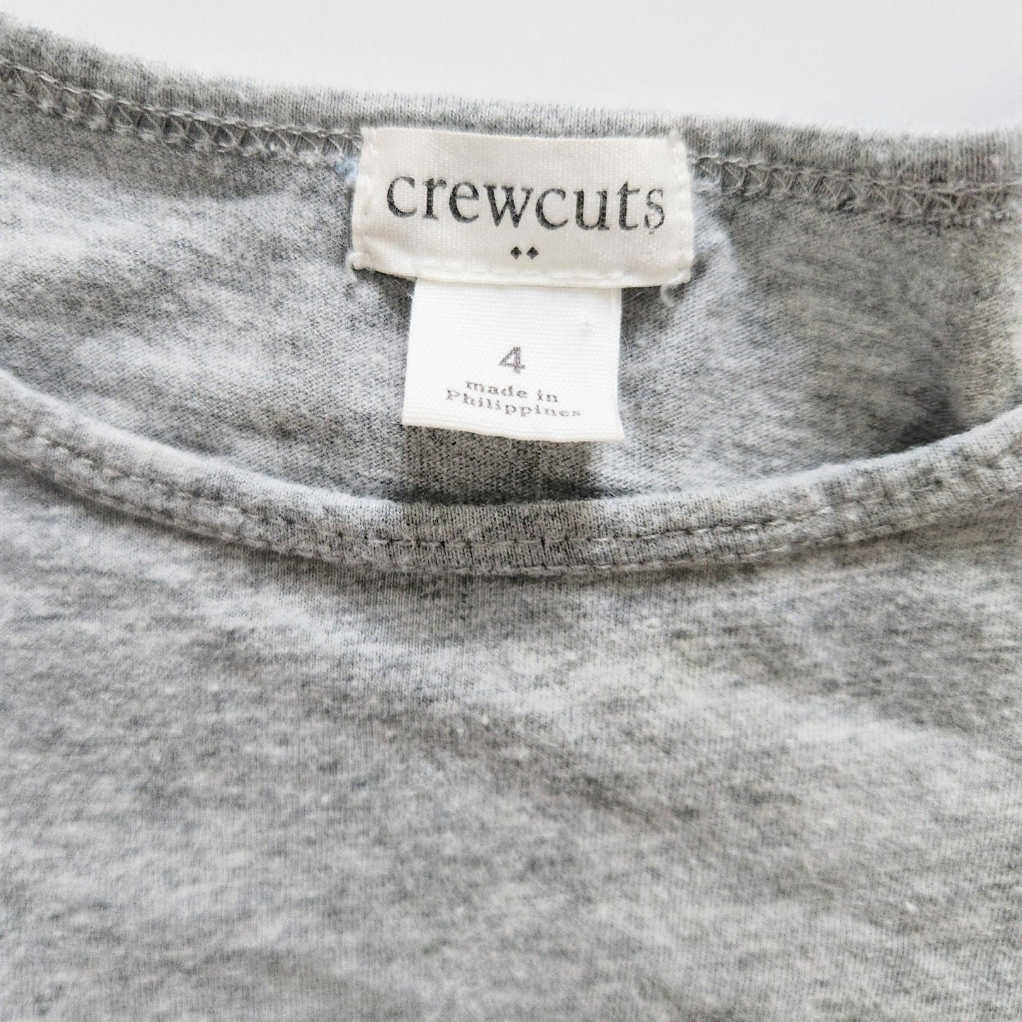 J.Crew Crewcuts Girls Gray Jersey & Blue Striped Flutter Sleeve Dress Size 4