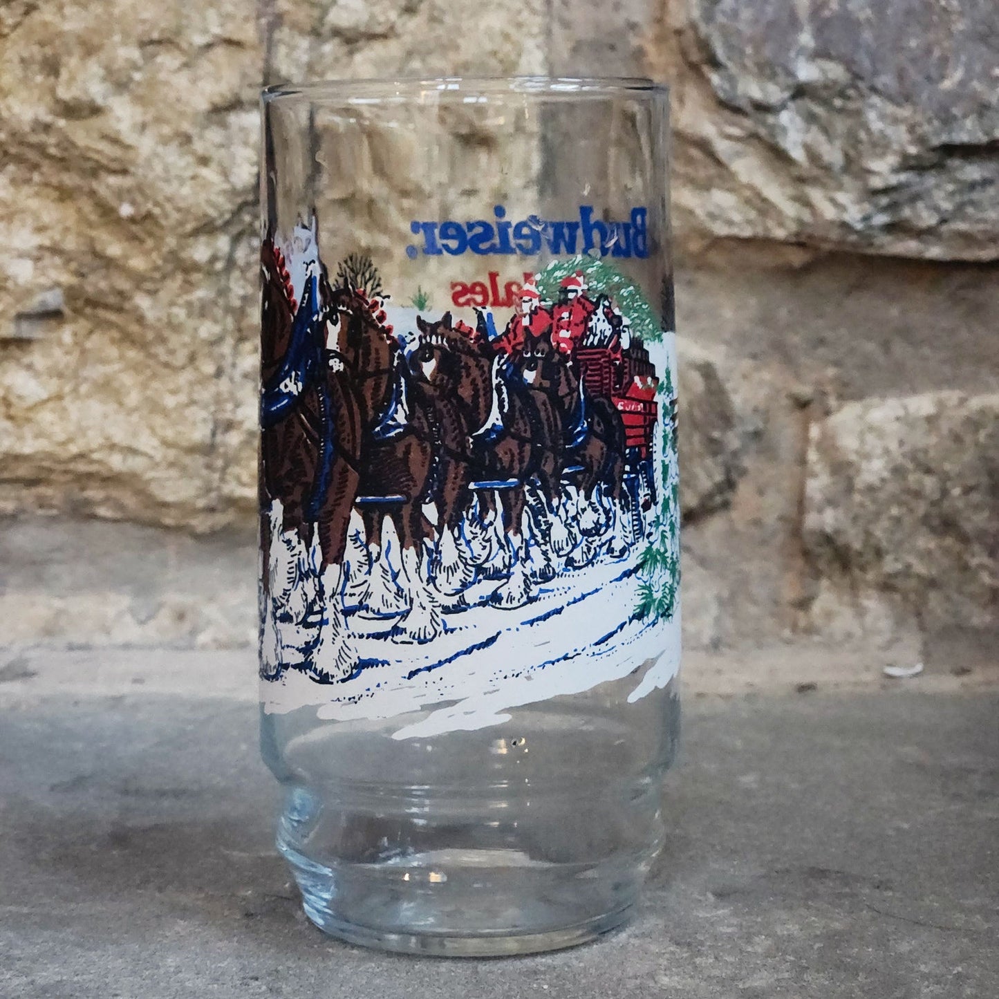 1995 Budweiser “Clydesdales Winter Scene” Highball Glasses – Set of 6