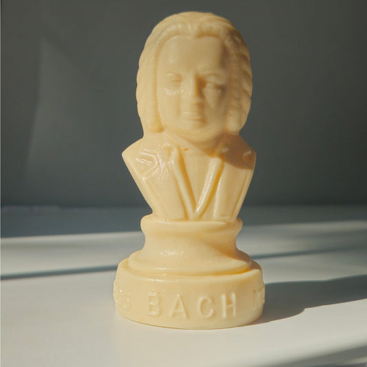 Vintage Halbe Bach Plastic Bust | 4.5" Composer Figurine | Piano Gift Decor
