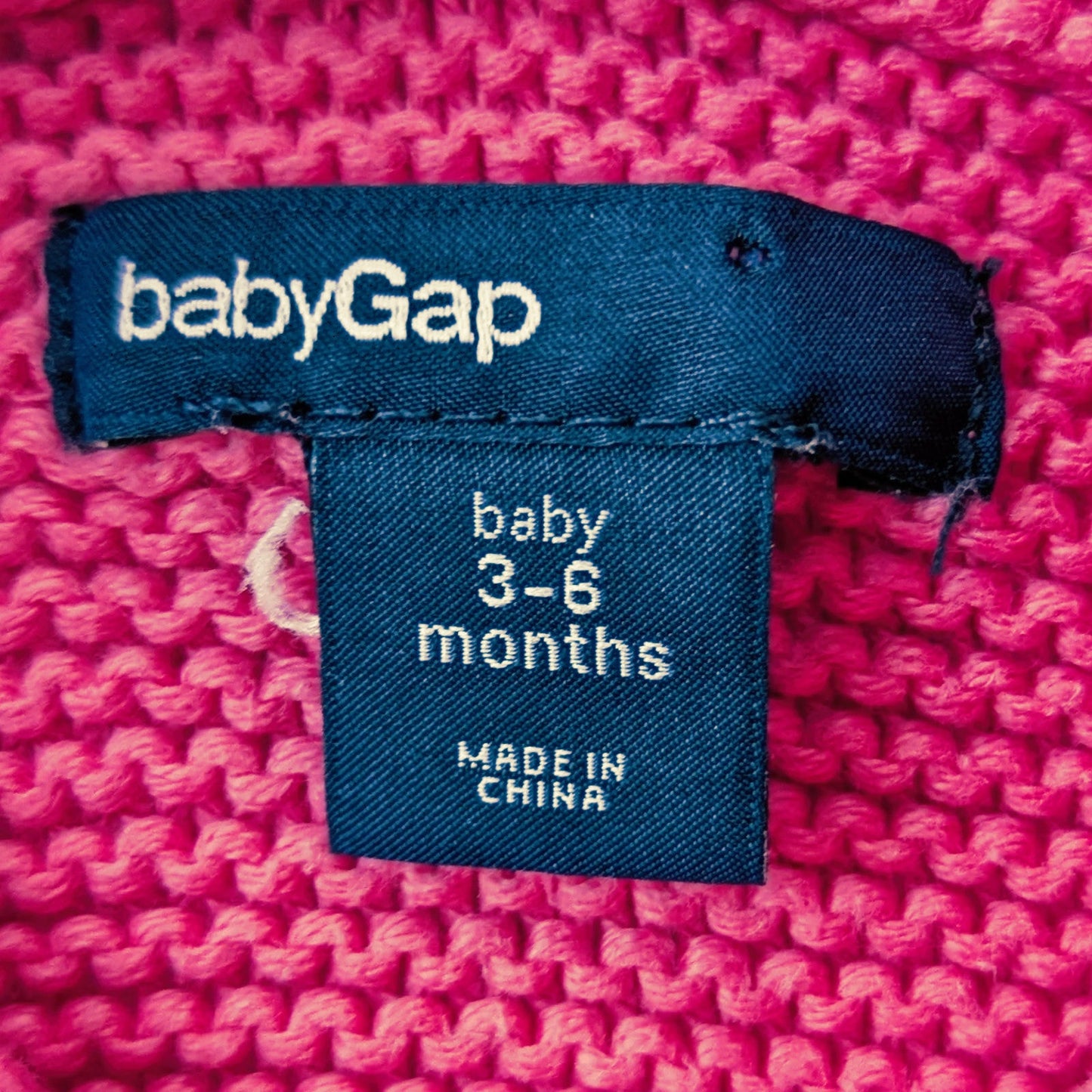 Baby Gap Baby Bear Cardigan Sz 3-6 mos | 58-69 cm Pink Cotton Knit Hooded Ears