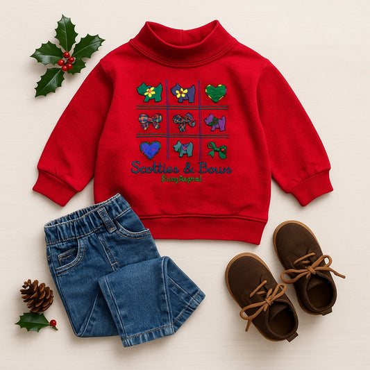 Vintage Baby B’Gosh Scotties & Bows Red Sweatshirt – Toddler 18M – 90s Christmas Holiday Pullover