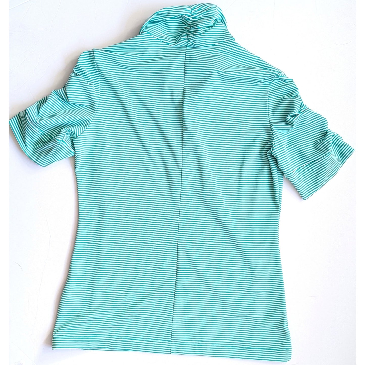 Nike Golf Tour Performance Dri-FIT Striped Shirt Green White | Women's Size M