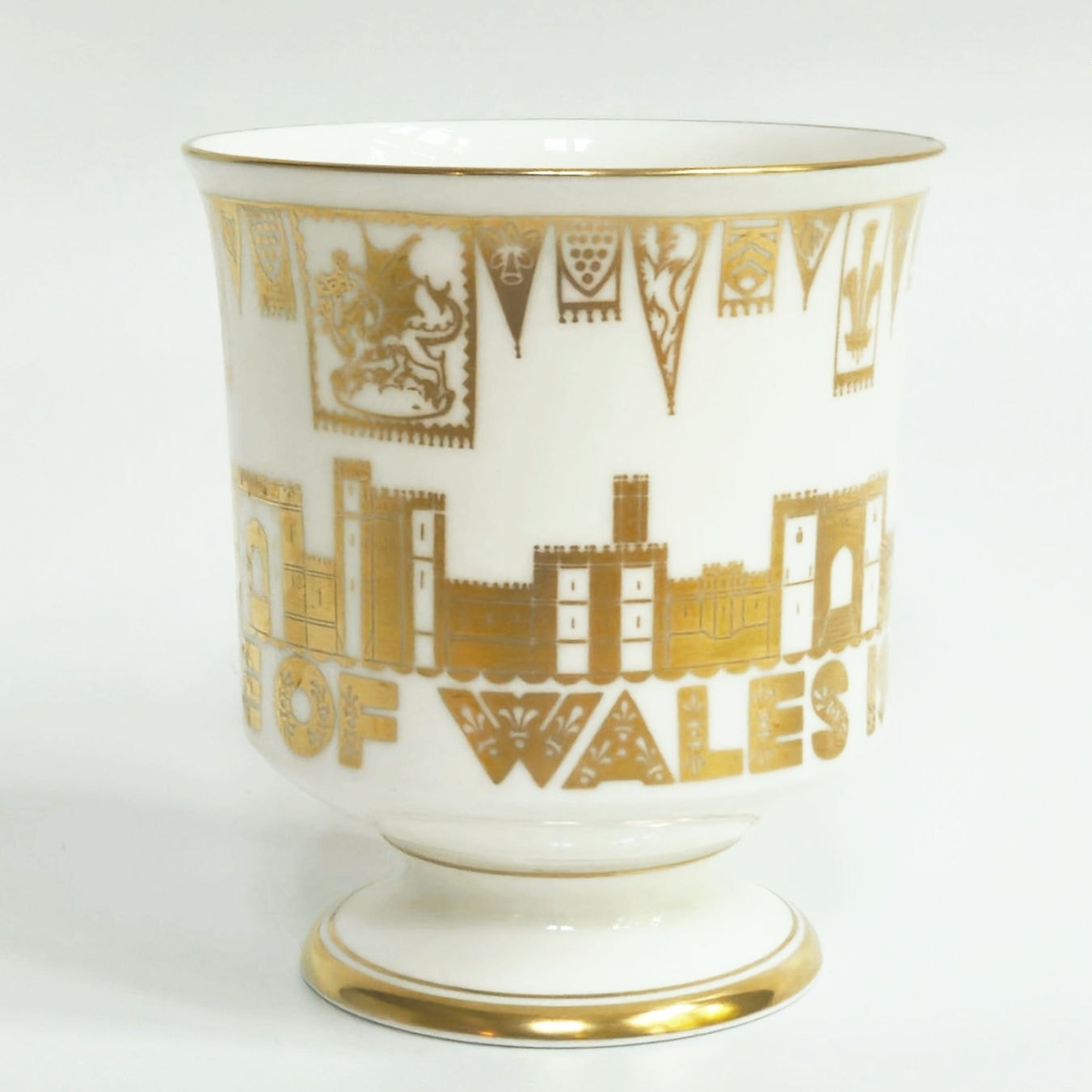 1969 Coalport Prince of Wales Commemorative Bone China Loving Goblet