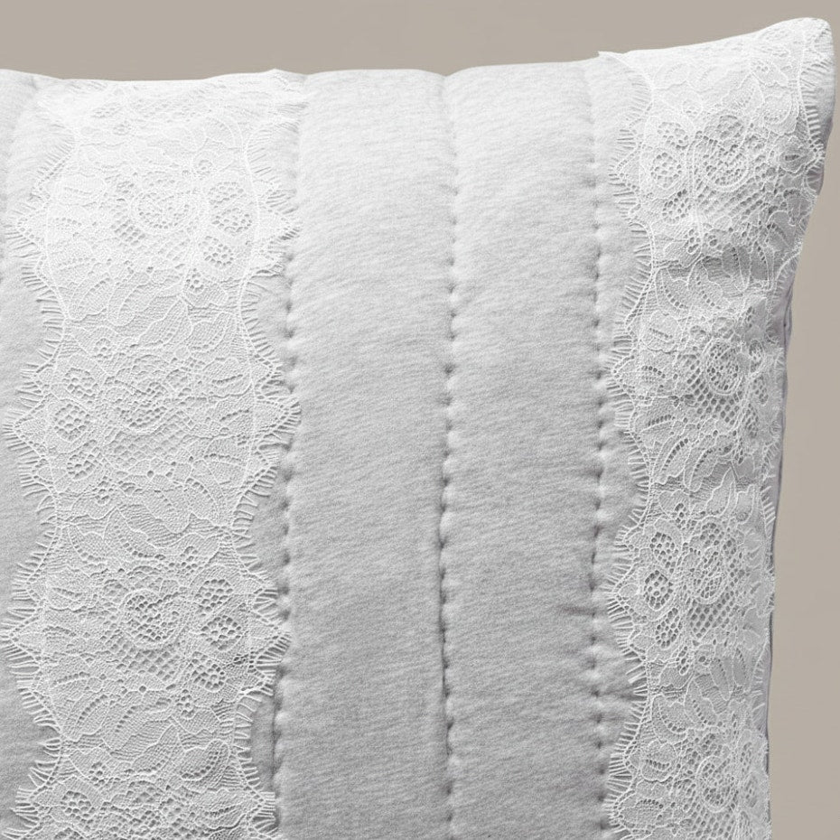 Anthropologie Gray Euro Sham Pillow Cover - Laced Jersey Collection - Discontinued Bedding