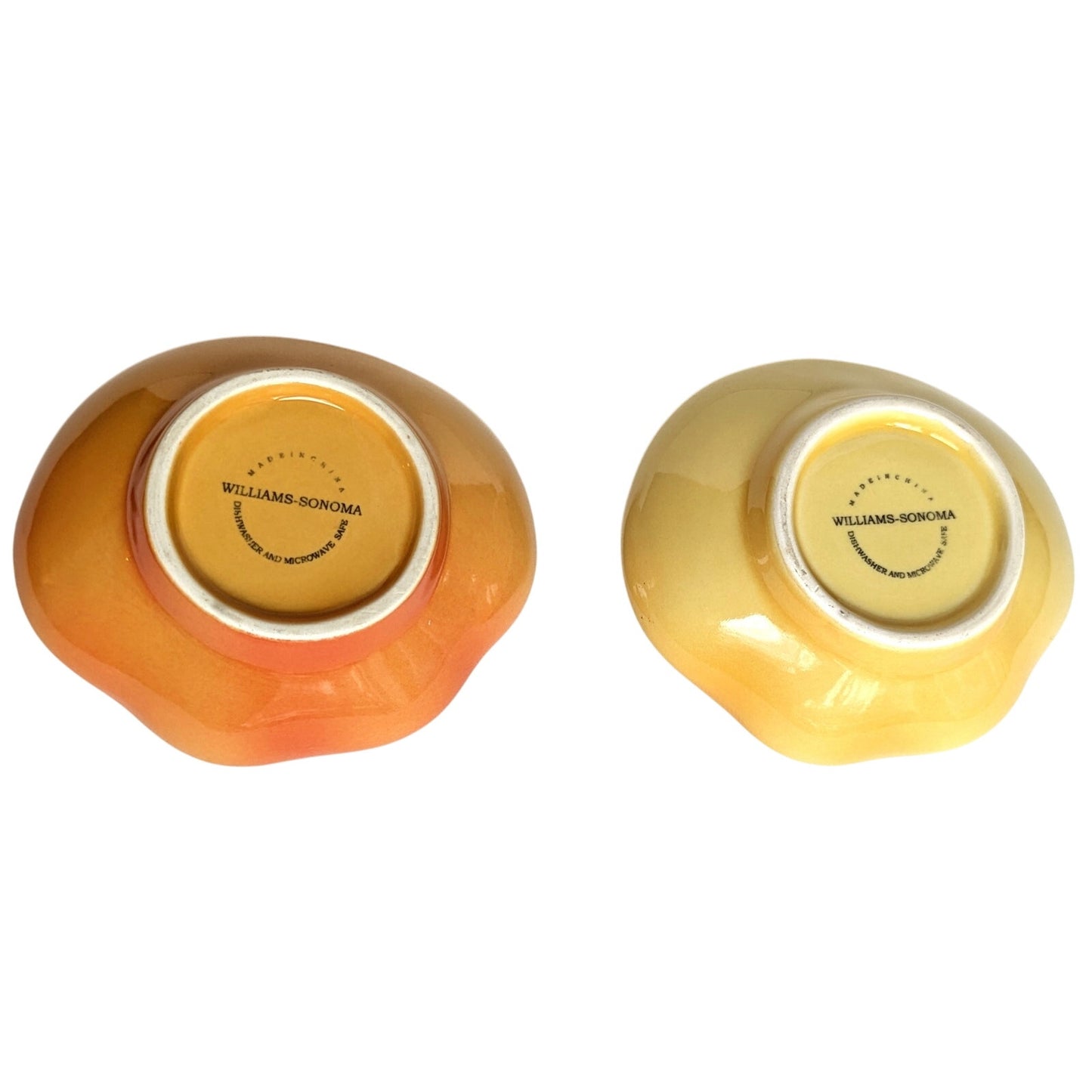 🍅 Williams Sonoma Vintage 2000s Heirloom Tomato Appetizer Dip Bowls – Set of 2 (Orange & Yellow) | Home