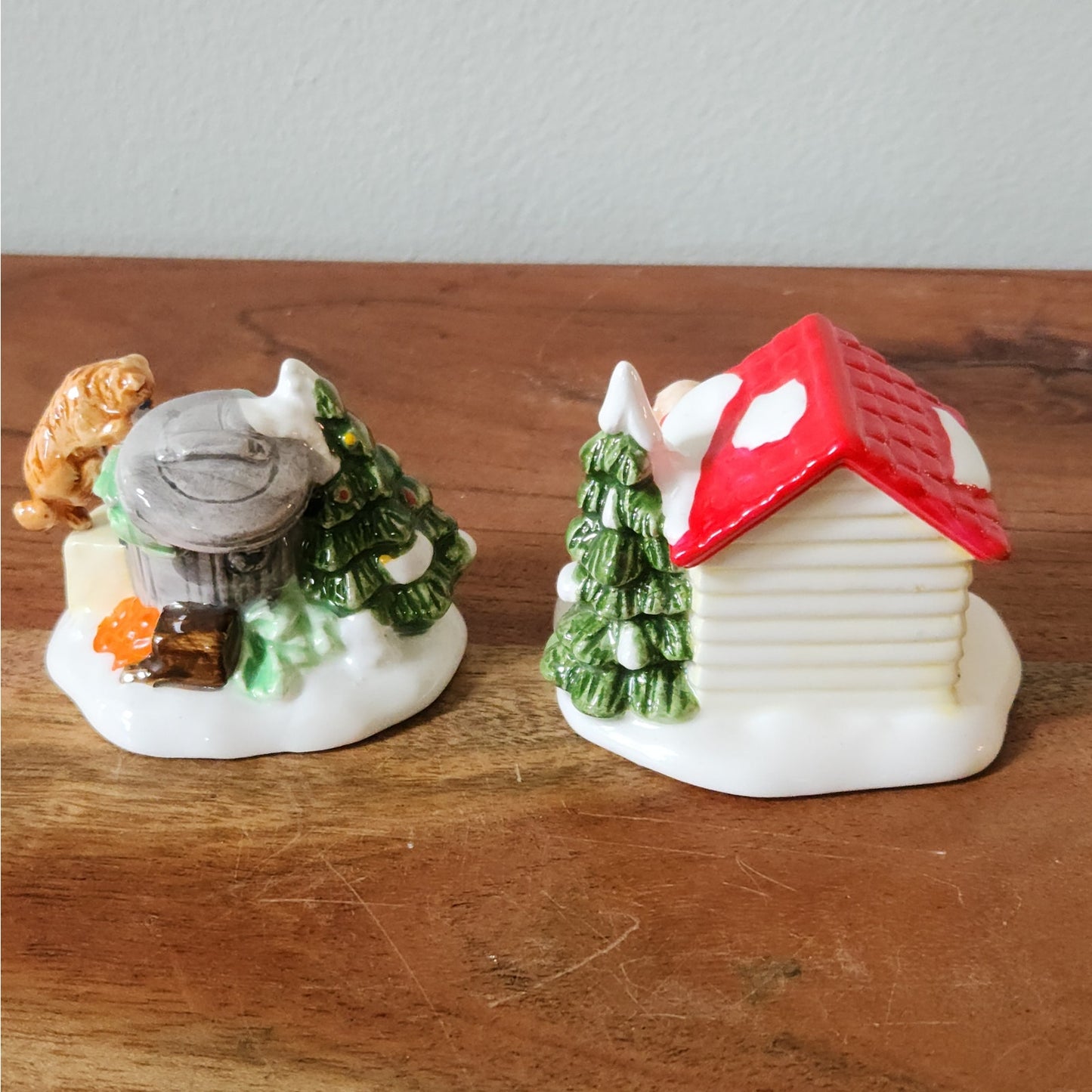 Department 56 Snow Village Cat and Dog Set of 2 | 1988 Christmas Figurines Boxed