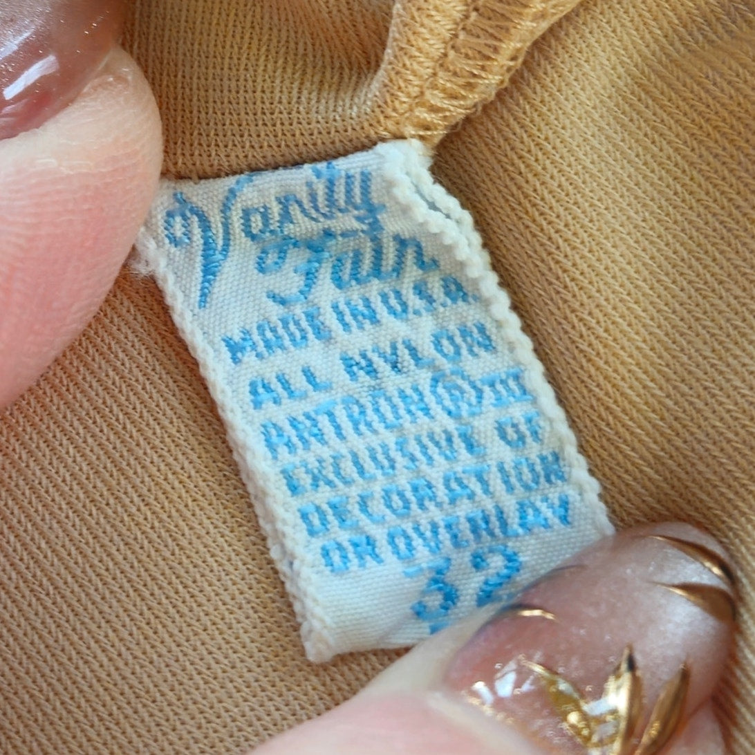 Vintage Vanity Fair Peach Nylon Slip Dress | 1960s/70s | Women's S / 32