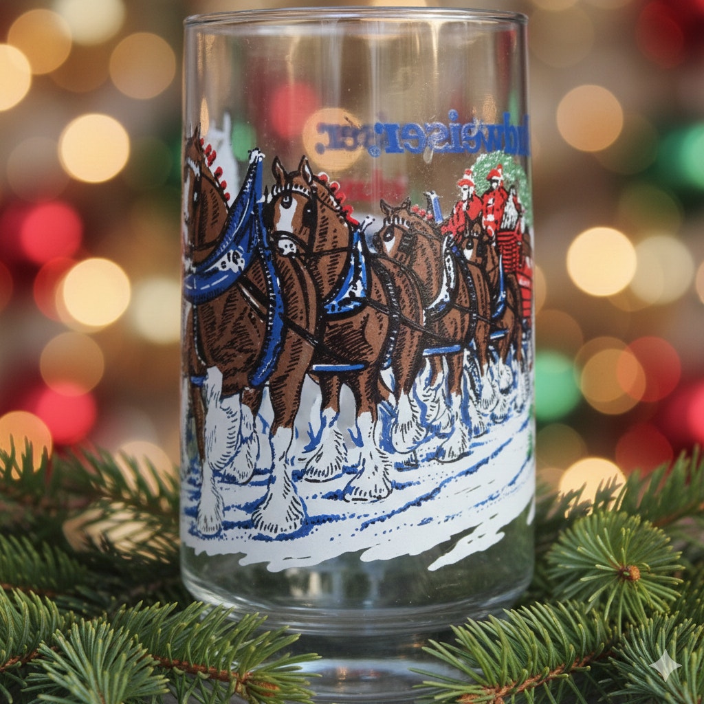 1995 Budweiser “Clydesdales Winter Scene” Highball Glasses – Set of 6