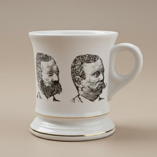Vintage Mid-Century Viking Mustache Mug | 1960s–70s Pedestal Shaving Mug