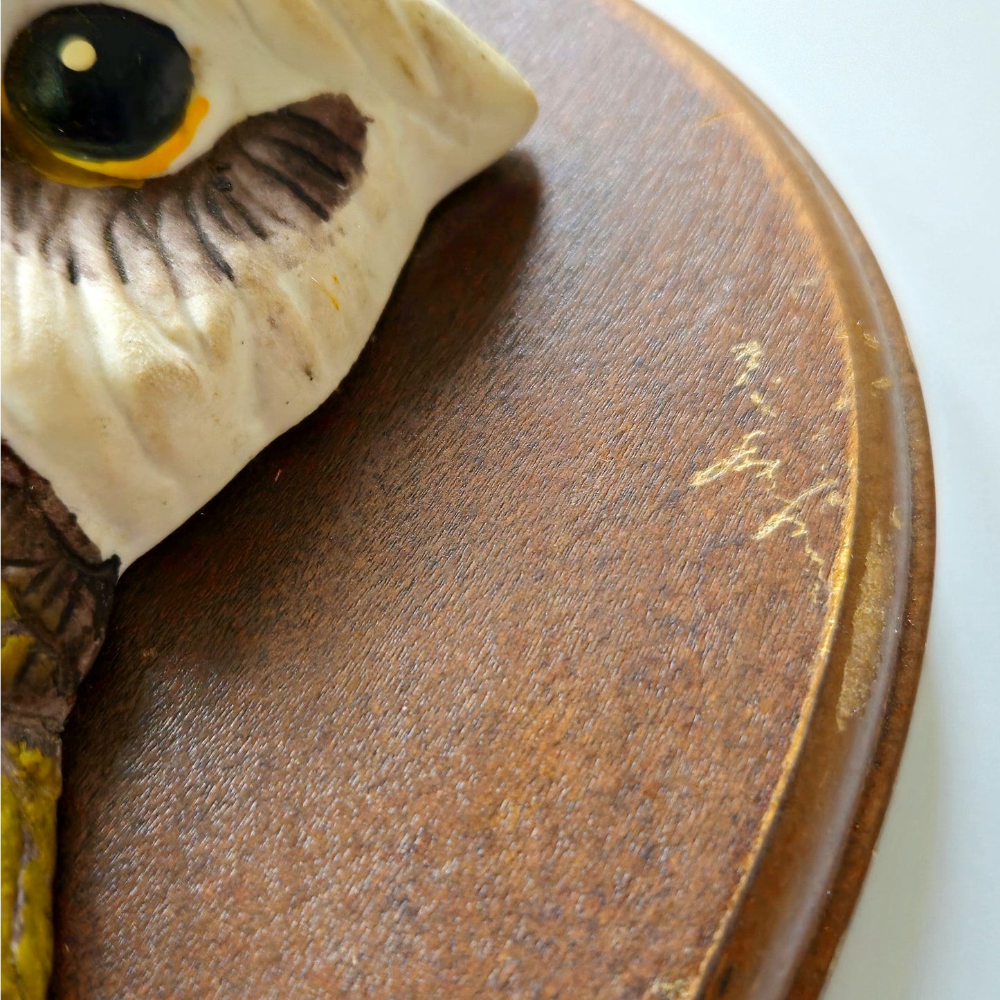 Vintage 1970s Owl Wall Plaque | 3D Resin Owl on Hardboard | MCM Autumn Kitsh