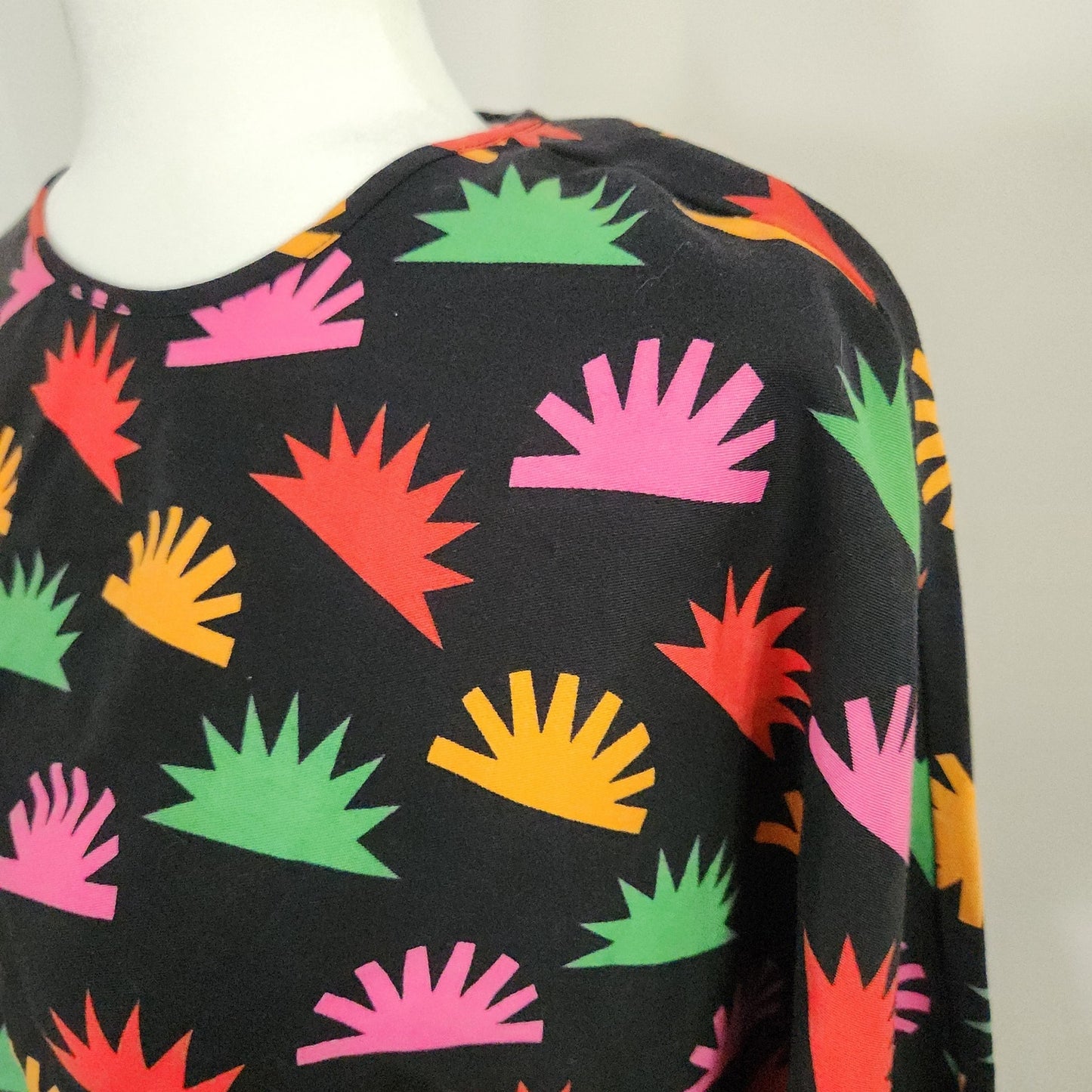 Stella McCartney Girls Black Colorblock Sunburst Print Hedgehog Dress Size 14