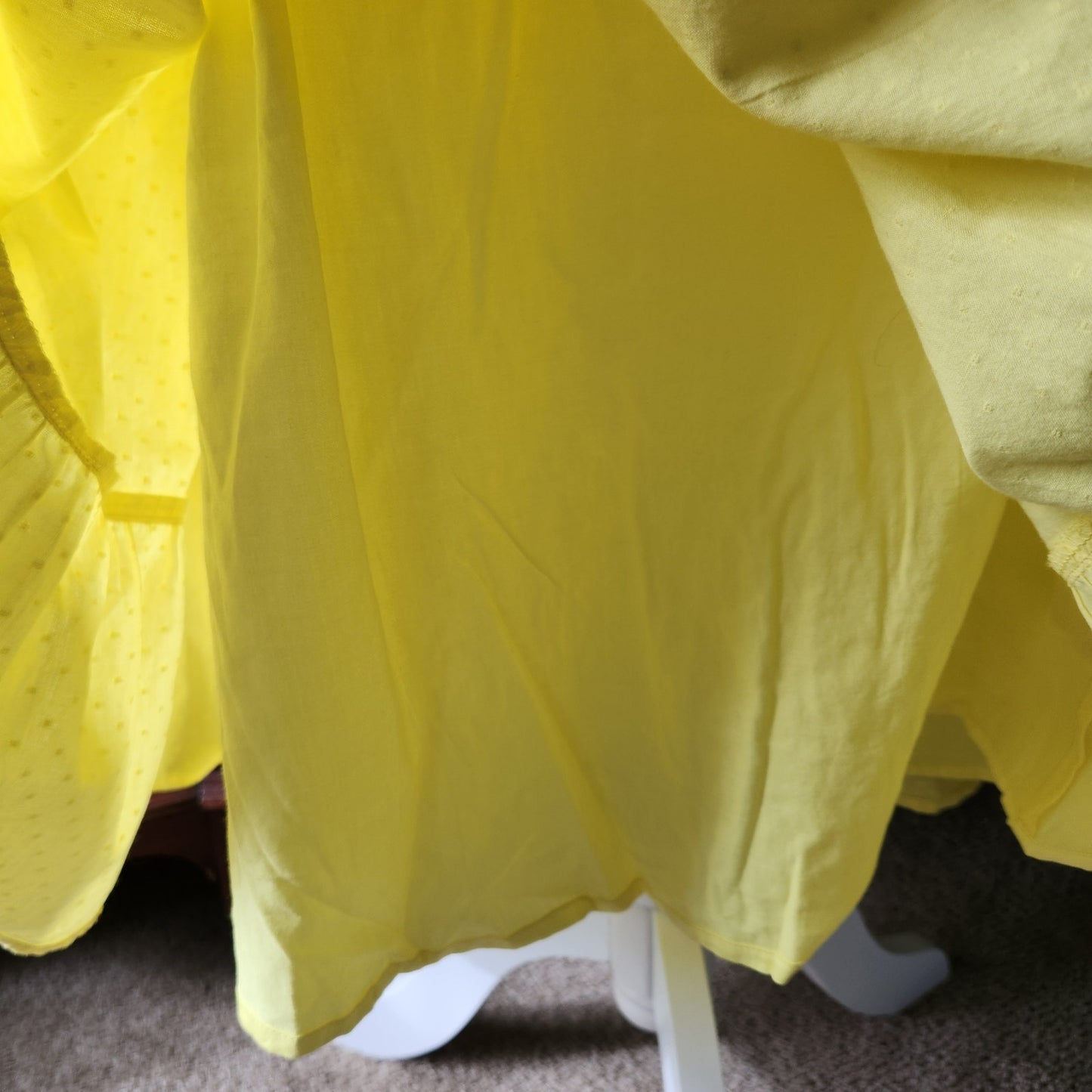 Hatley Women's Yellow Swiss Dots Smocked Ruffles Aria Midi Dress Size M 100% Cotton