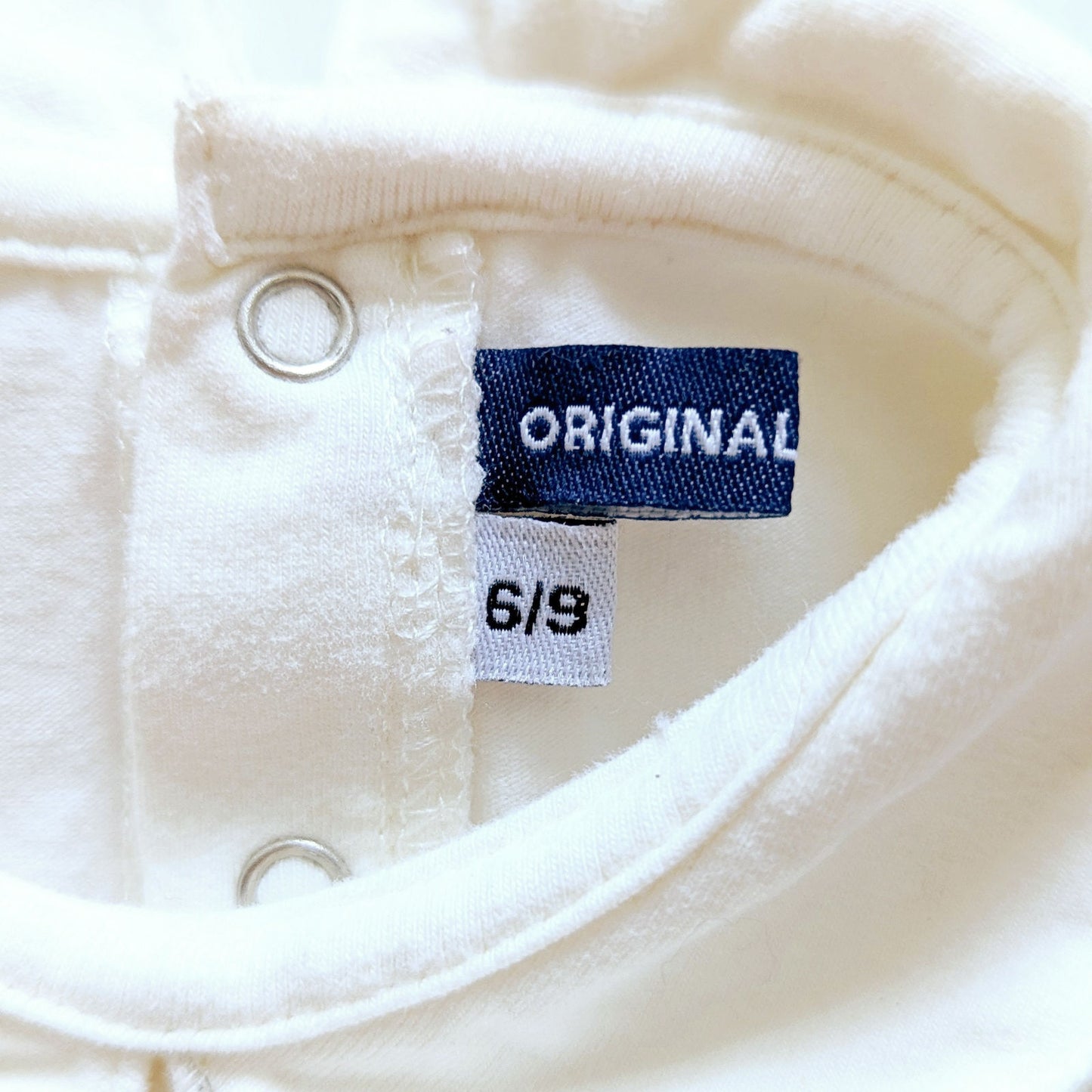 Original Marines Collared Teddy Bear Dress – White Long Sleeve Top with Gray Plaid Skirt, Cotton Blend | Baby Girl 6-9 Months