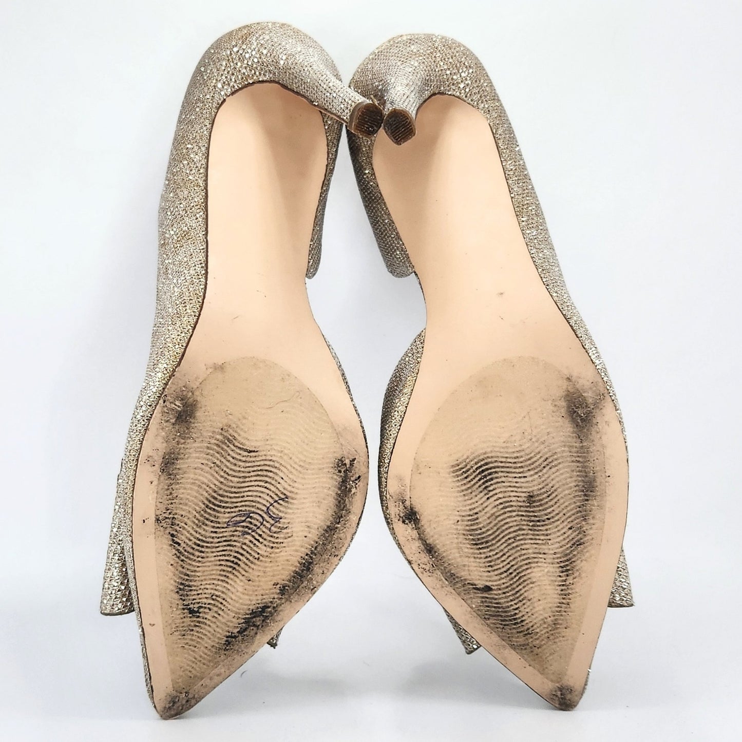 Betsey Johnson Women's Gold Glitter Prince d'Orsay Evening Pumps Size 8.5