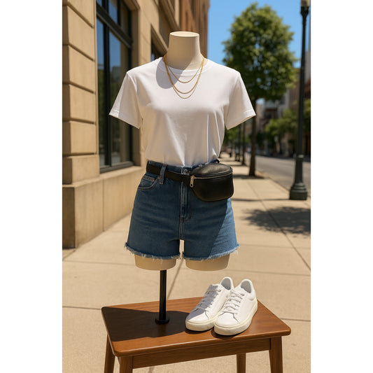 Madewell Women's High-Rise Denim Cutoff Shorts Dark Blue Onaway Wash Size 28