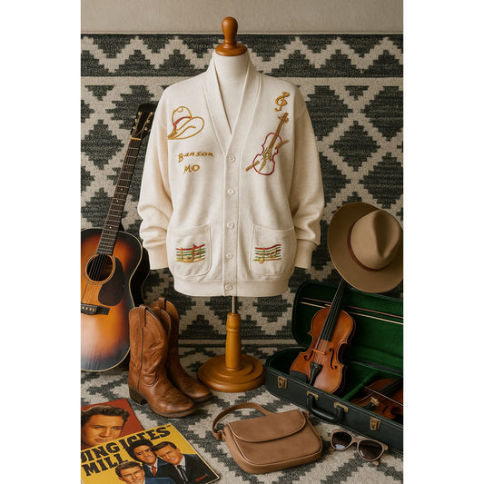 Vintage 1980s Unisex Sportswear Musical Branson Missouri Sweatshirt Cardigan Size L/XL | Women