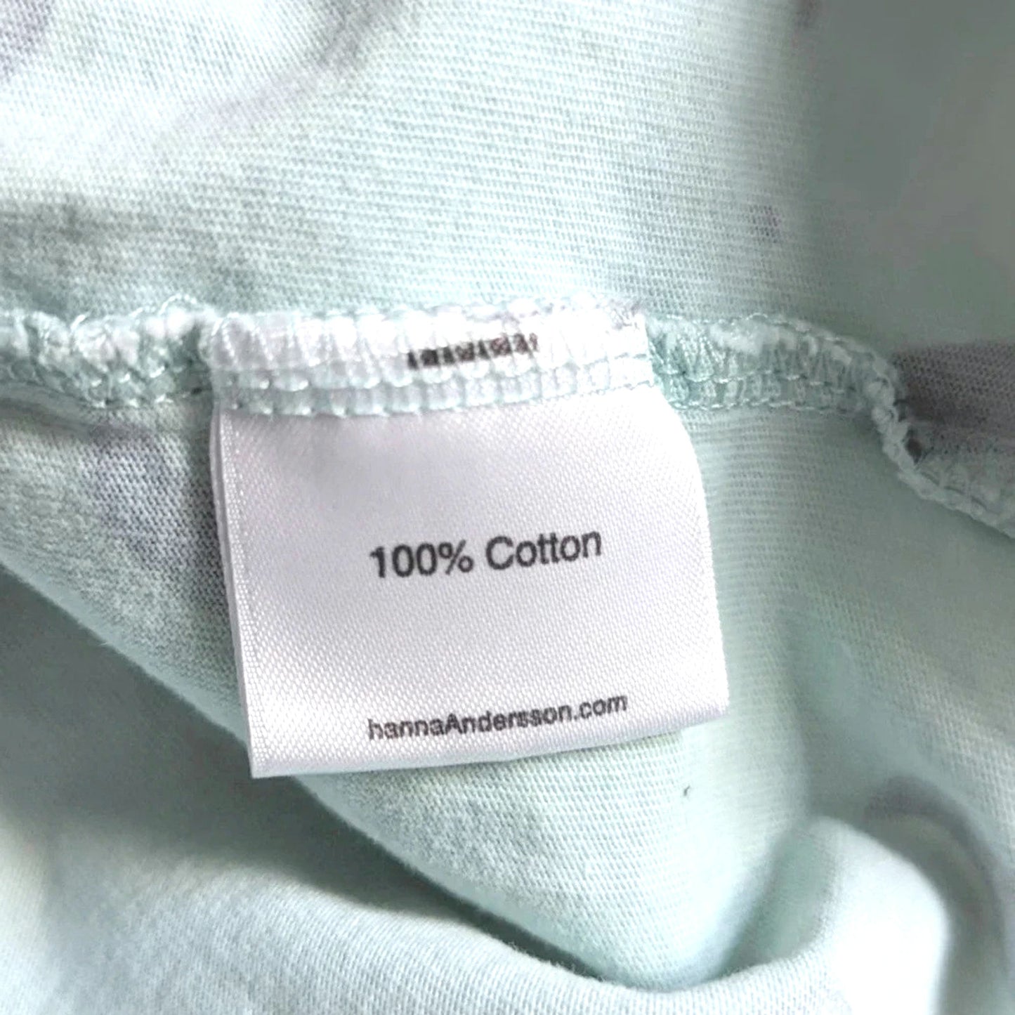 Hanna Andersson Unicorn Popover Dress | Mint Aqua Long Sleeve 100% Cotton | Girls Size 12 / 150 cm