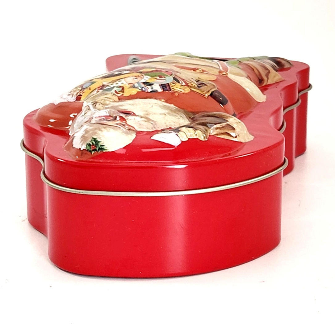 Santa Shaped Tin with Haddon Sundblom Artwork – 1990s Holiday Collectible – “Hospitality” Design