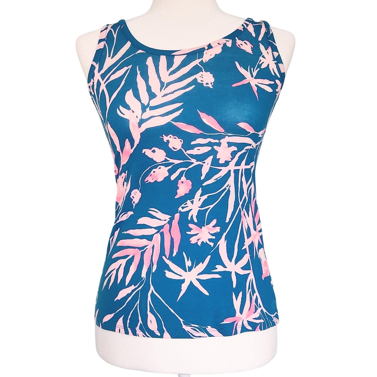 Lilly Pulitzer Women's Noemi Tank in Tidal Wave Size XXS Teal Pink Tassel Pima Cotton