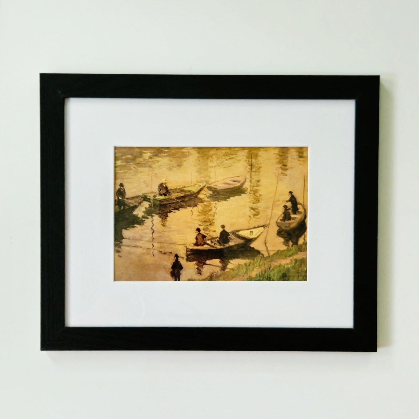 Anglers on the Seine at Poissy by Monet | Impressionist Seine River Framed Print