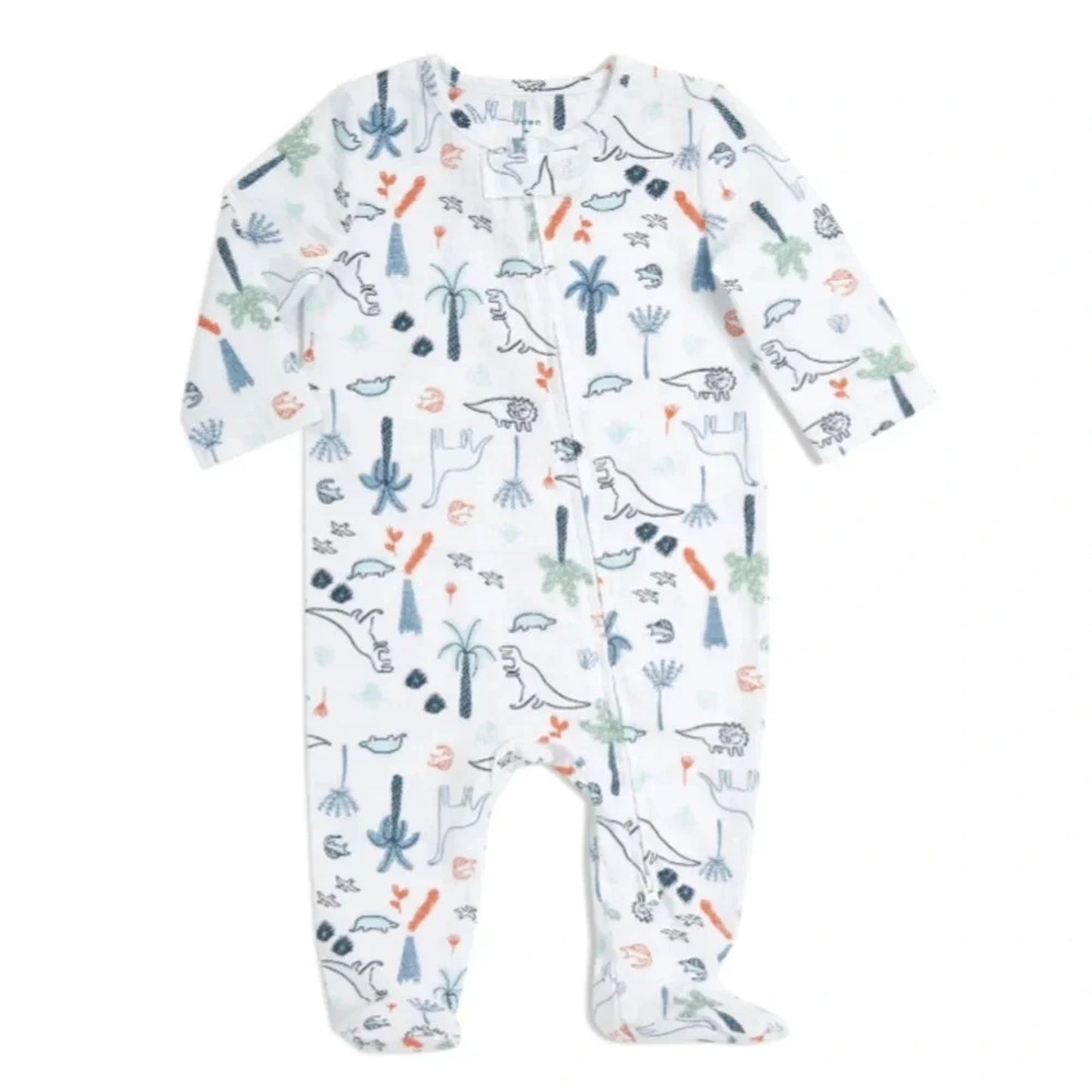 Dinotime Infant Long Sleeve Muslin Footie Zippy | Size 6-9 Months