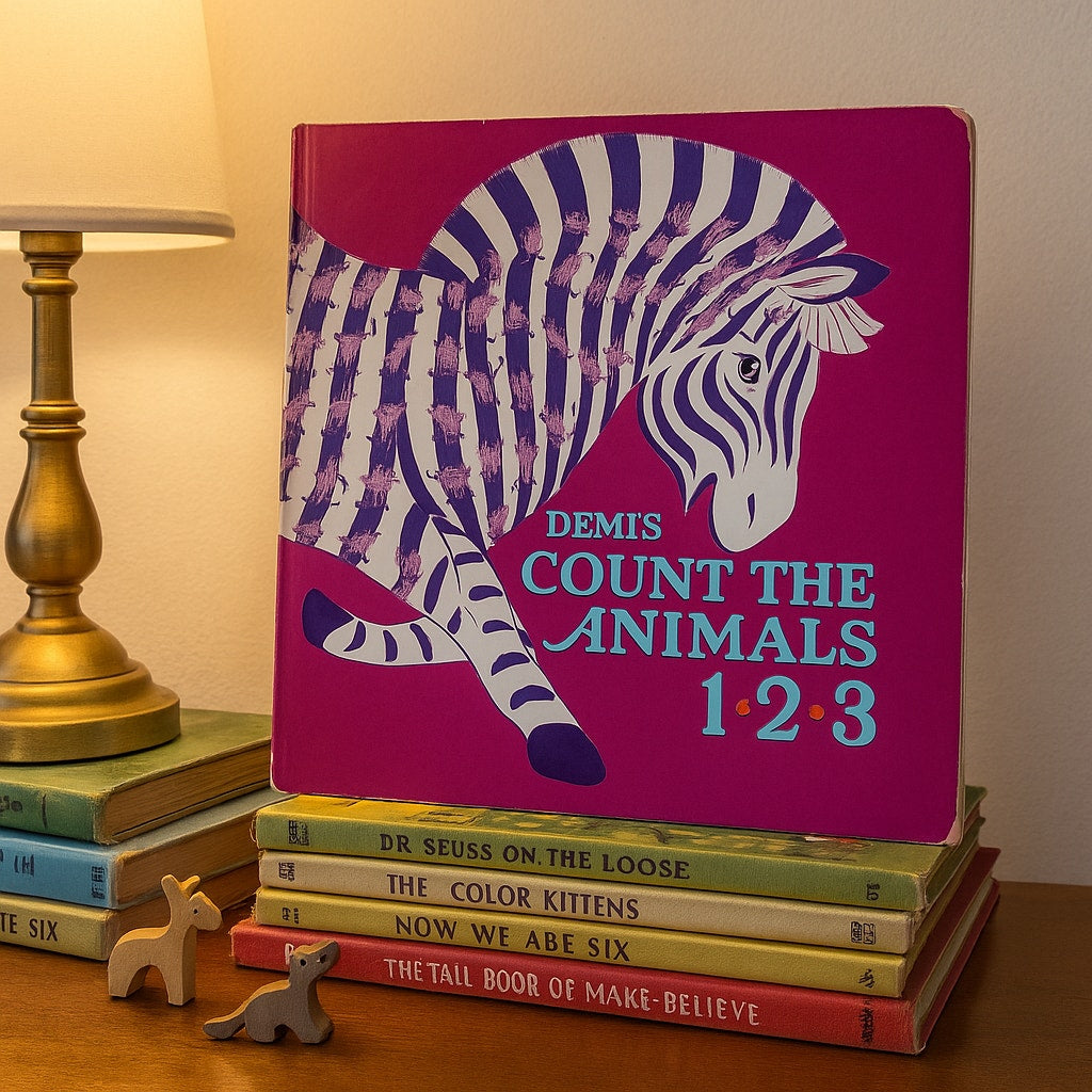 Rare Vintage Children’s Counting Book – “Demi’s Count the Animals 1 2 3” (1990, Grosset & Dunlap) – Illustrated Educational Picture Book