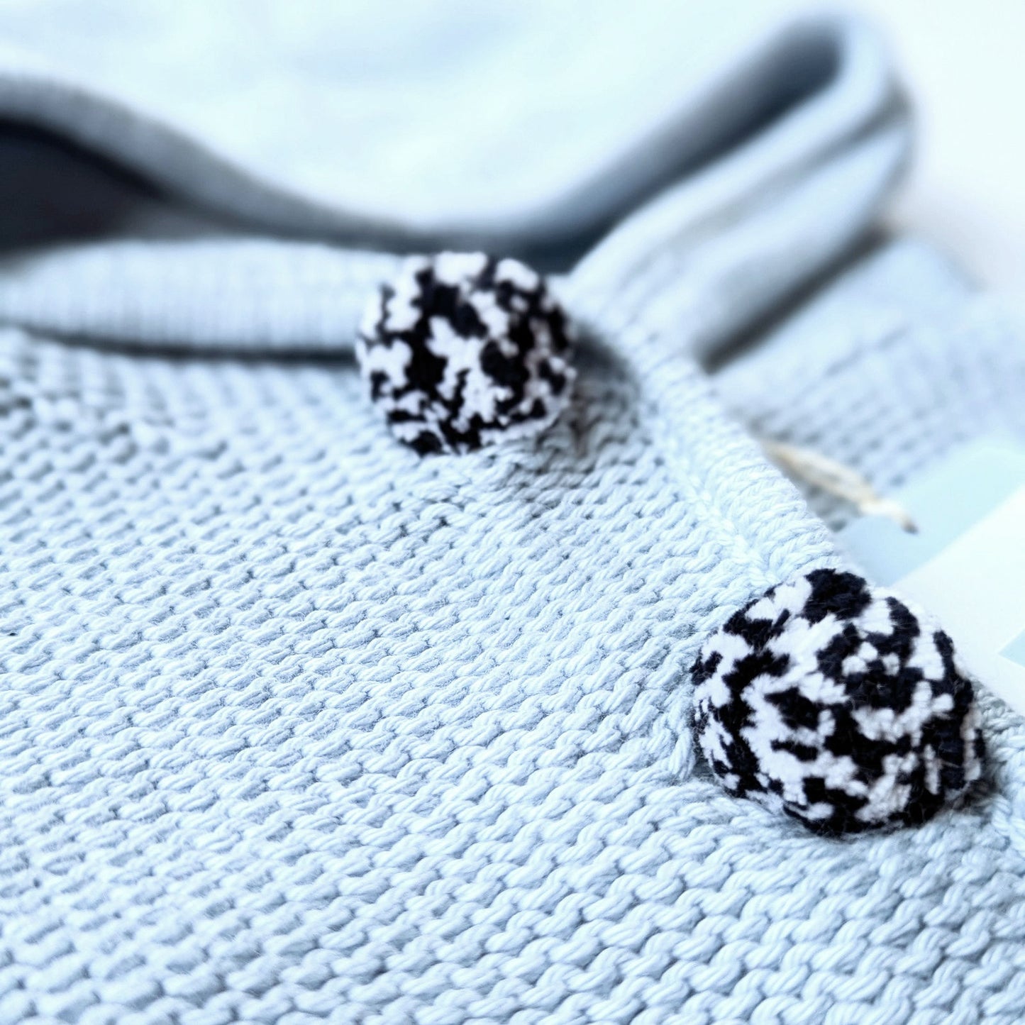 Bella Bliss Baby Blue Hooded Knit Cardigan w/ Pom Pom Buttons & Tassel | Size 18M | NWT