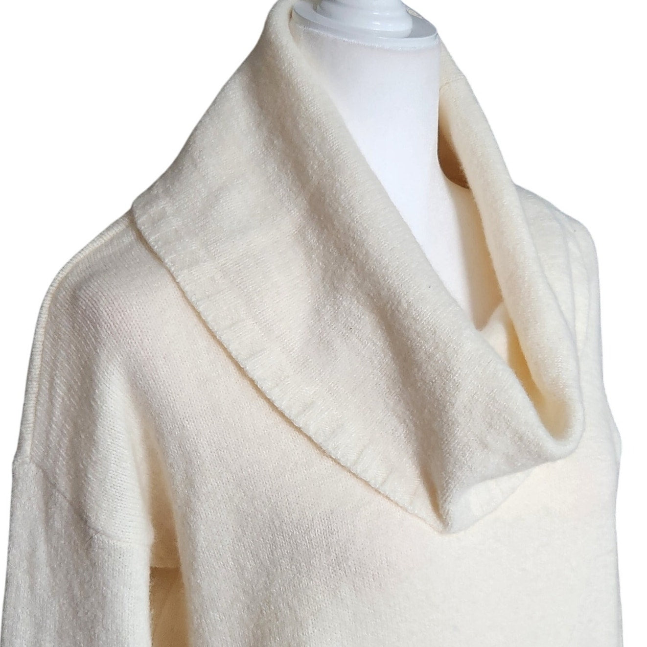 Sonoran Cowl Neck Sweater Dress in Ivory | Women's L | Wool Alpaca Blend