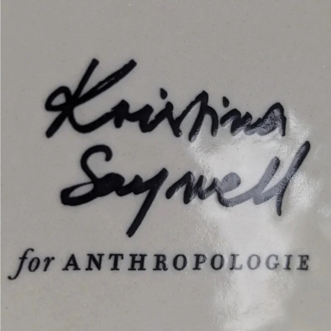 Anthropologie Santa Canape Plate by Kristina Saywell | Krafty K Design | Whimsical Home Holiday Dish | 7” Stoneware