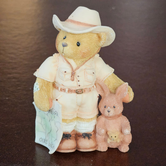 Vintage 1997 Bazza from Australia Figurine – Priscilla Hillman for Enesco – Teddy Bear with Kangaroo