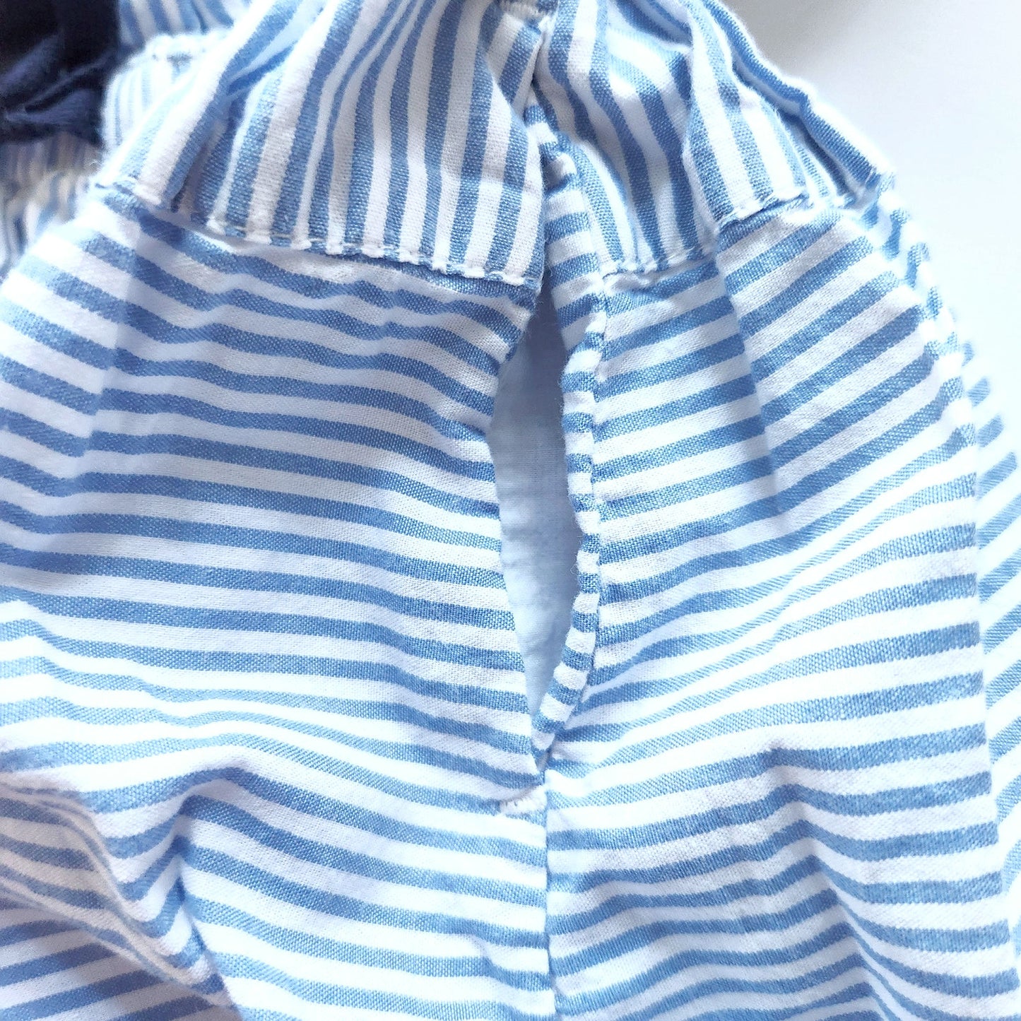 J.Crew Crewcuts Girls Cotton Blue Striped Drawstring Dress Size 4
