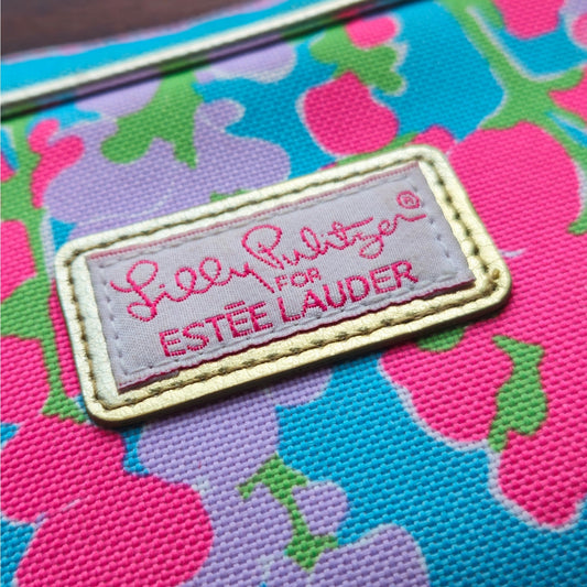 Vintage Lilly Pulitzer x Estée Lauder Makeup Bag – Snapdragon Floral – Early 2000s Limited Edition