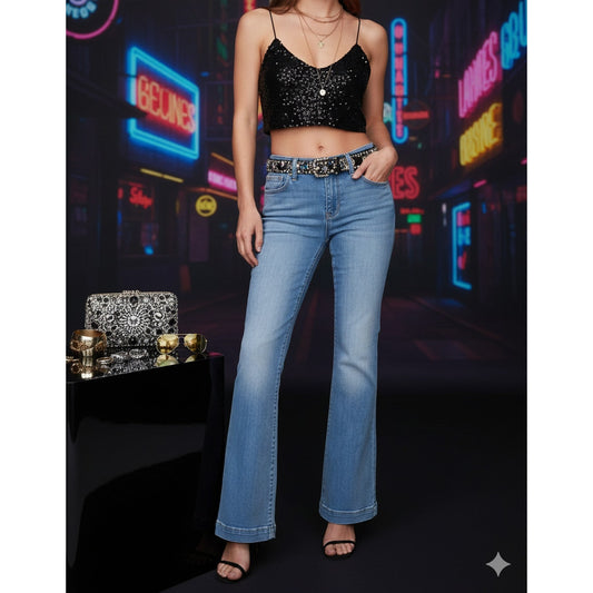 Vintage Y2K Gap Long & Lean Jeans | Light Wash Flare Bootcut | Women's Size 8 Regular | Low Rise 2000s Denim