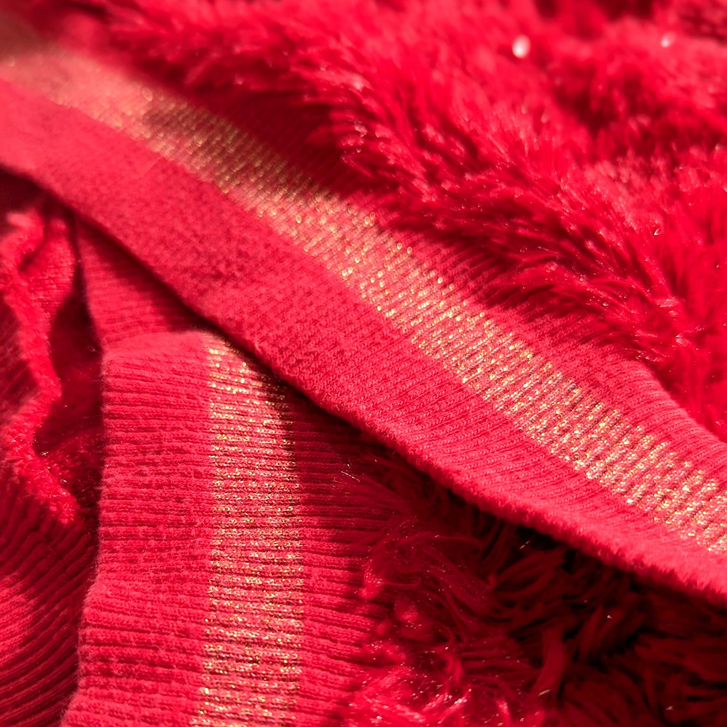 Nannette Kids Girls Red Fuzzy Sparkle Faux Fur Sweater Size 6 – Cozy & Festive