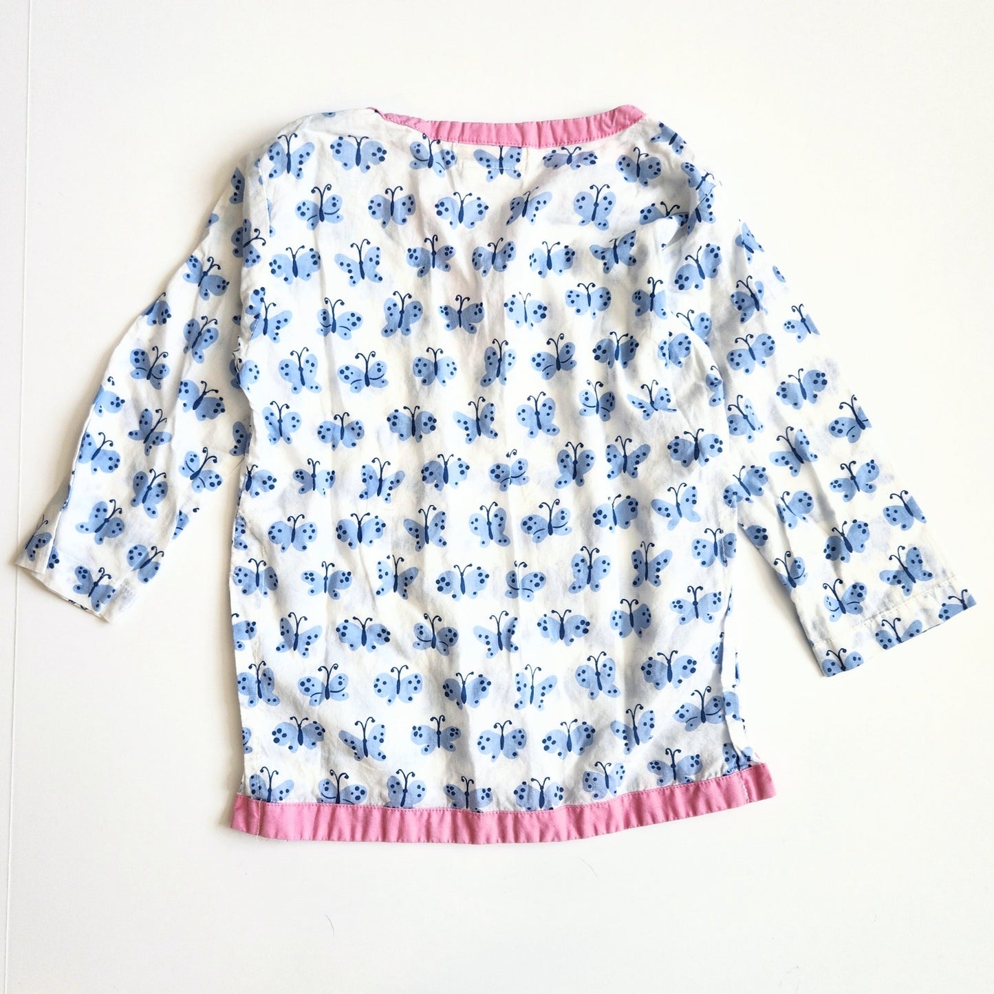 Pottery Barn Kids Allover Periwinkle Butterfly Baby Tunic Size 2T-3T 100% Cotton