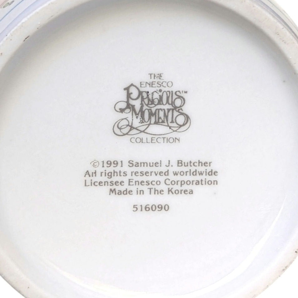 Precious Moments Enesco Mug – “The Good Lord Always Delivers” Baby Theme, Vintage 1991 Ceramic Cup, Christian Home Collectible